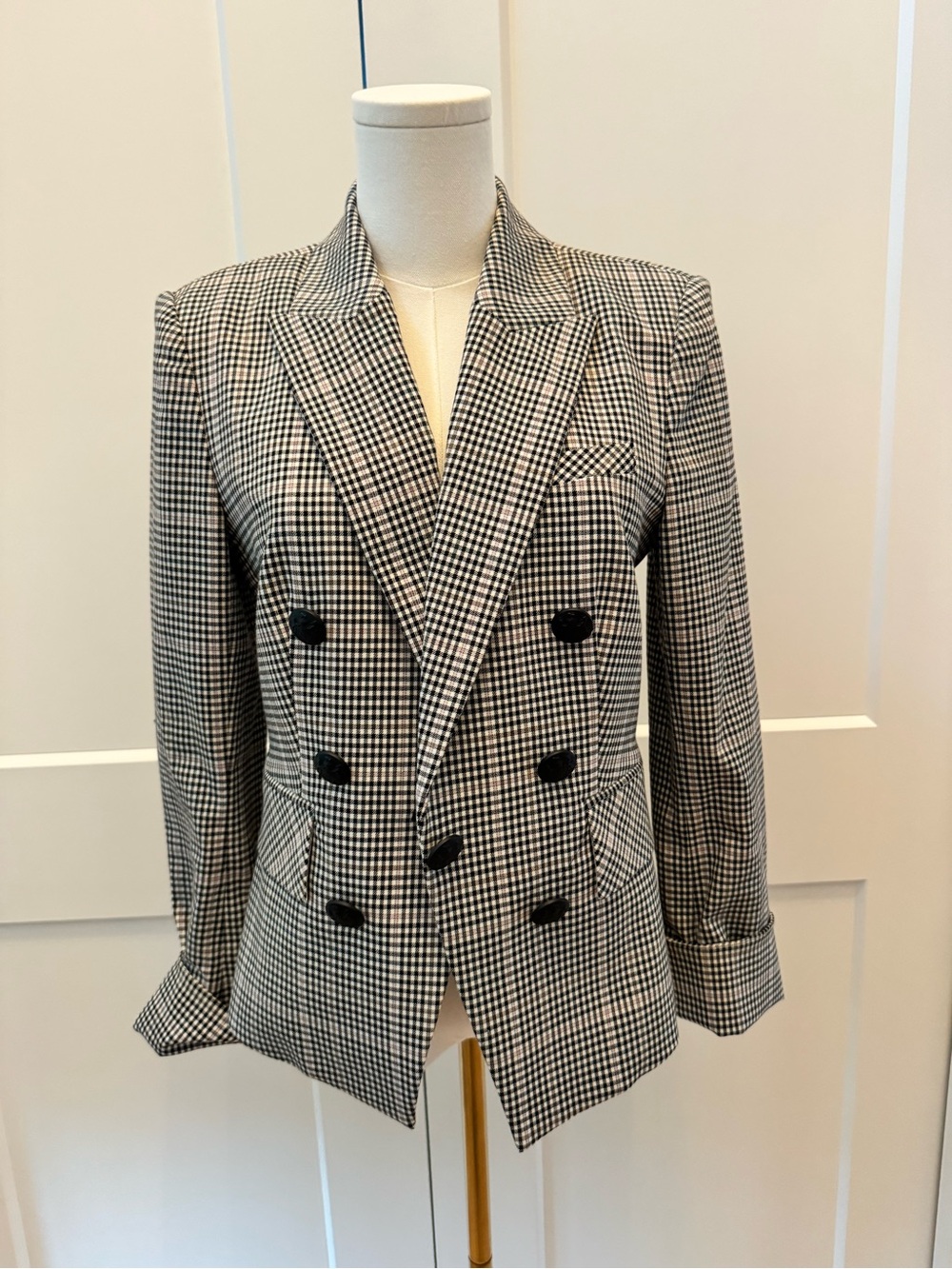 NWOT Veronica Beard Diego Dickey Double-Breasted Houndstooth Blazer Jacket